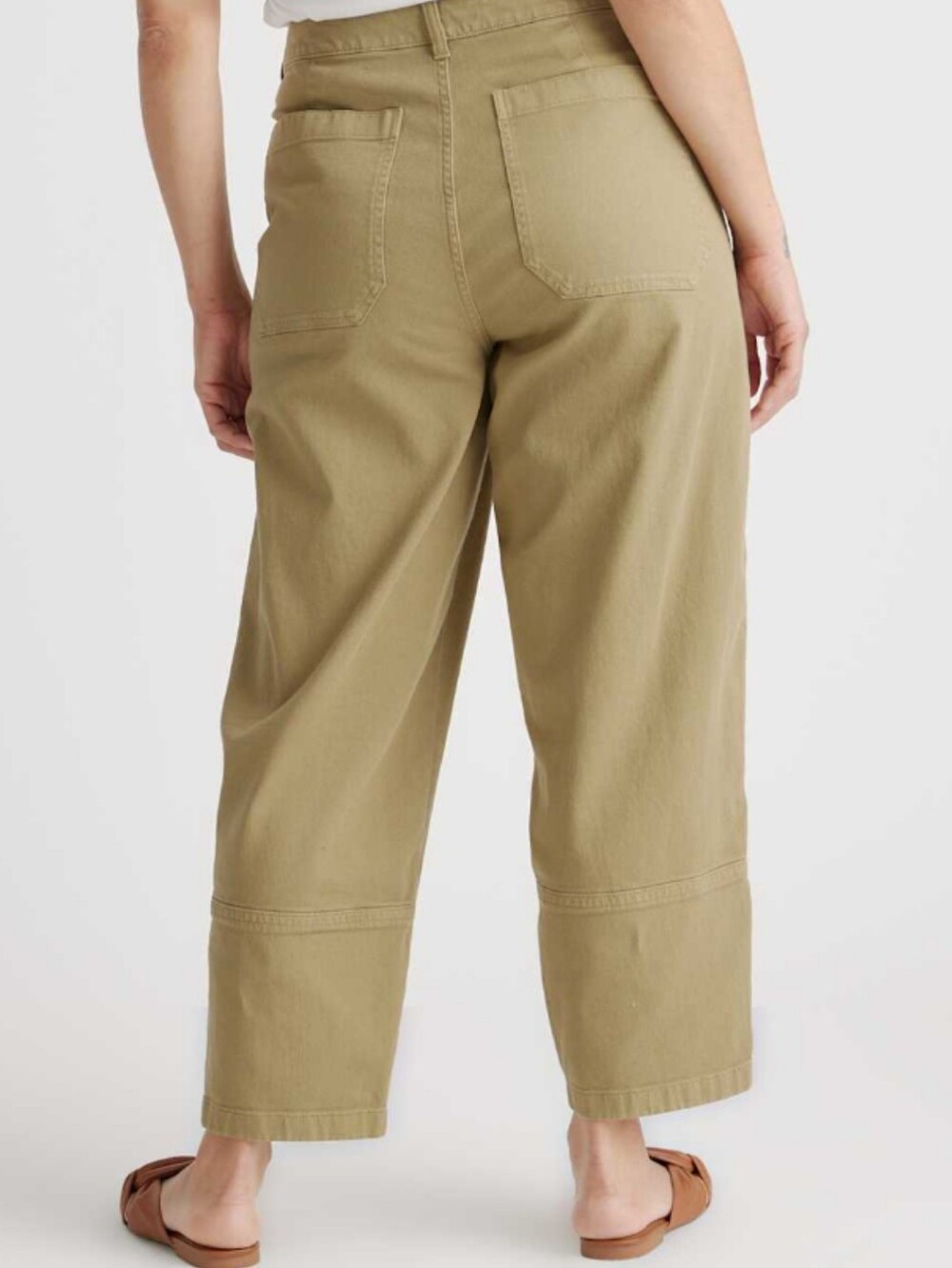 Quince Organic Cotton Twill Barrel Pants Size 6 Olive Green